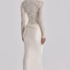 Ellie Vintage elfenbensfarget Bodys med lange ermer og blonder