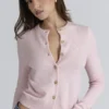Emblem rosa kashmir- og ullcardigan