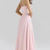 Esme Blush Pink Lurex Chiffon Maxi Kjoler