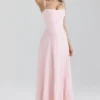 Esme Blush Pink Lurex Chiffon Maxi Kjoler