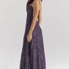 Esme Grape Lurex Chiffon Maxi Kjoler