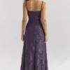 Esme Grape Lurex Chiffon Maxi Kjoler