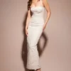 Eva hvit blomstret blonder-maxi-kjol