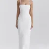 Eva hvit blomstret blonder-maxi-kjol