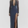 Evangelina Slate Plunge Maxi-kjoler