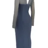 Evangelina Slate Plunge Maxi-kjoler