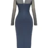 Evangelina Slate Plunge Maxi-kjoler