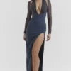 Evangelina Slate Plunge Maxi-kjoler