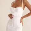 Eve hvit broderi-maxi-kjole