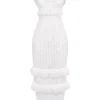 Eve hvit broderi-maxi-kjole