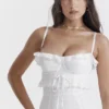 Eve hvit broderi-maxi-kjole
