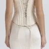 Eve Ivory Satin Korsetter Maxi Aftenkjoler – Begrenset utgave