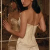 Eve Ivory Satin Korsetter Maxi Aftenkjoler – Begrenset utgave