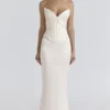 Eve Ivory Satin Korsetter Maxi Aftenkjoler – Begrenset utgave