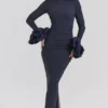 Fabienne Midnight Ruffle Sleeve Maxi Kjoler