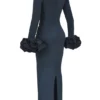 Fabienne Midnight Ruffle Sleeve Maxi Kjoler