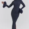 Fabienne Midnight Ruffle Sleeve Maxi Kjoler