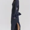 Fabienne Midnight Ruffle Sleeve Maxi Kjoler