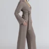 Fallon Taupe Wool Wrap Contour Jakker