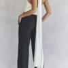 Farrah Ivory Satin Wrap Neck Bodys