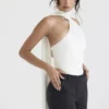 Farrah Ivory Satin Wrap Neck Bodys