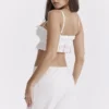 Federica hvit bralette-topper med broderie anglais