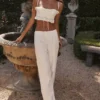 Federica hvit bralette-topper med broderie anglais