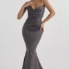 Fleur Shadow Satin Strapless Aftenkjoler