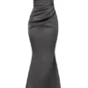 Fleur Shadow Satin Strapless Aftenkjoler