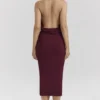 Florentina Merlot drapert midikjole