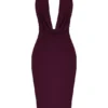 Florentina Merlot drapert midikjole