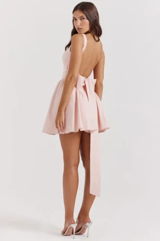 Florianne Soft Peach Sløyfe-minikjole