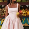 Florianne Soft Peach Sløyfe-minikjole