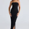 Fornarina svart maxi-kjol i rynket stretch-mesh