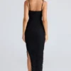 Fornarina svart maxi-kjol i rynket stretch-mesh