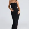 Fornarina svart maxi-kjol i rynket stretch-mesh