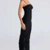 Fornarina svart maxi-kjol i rynket stretch-mesh