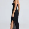 Fornarina svart maxi-kjol i rynket stretch-mesh