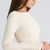 Francesca Vintage Cream Stretch Crepe Godet Mini Kjoler