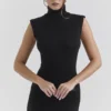 Gaia svart midikjole i kashmirblanding med turtleneck