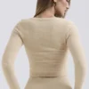 Gene Beige myk og luftig strikkecardigan