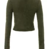 Gene Khaki myk og luftig strikkecardigan