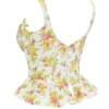 Gigou Royal Rose Print Peplum Cotton Korsetter