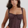 Gini Rich Brown Lace Back Korsetter