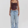 Gini Rich Brown Lace Back Korsetter