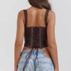 Gini Rich Brown Lace Back Korsetter