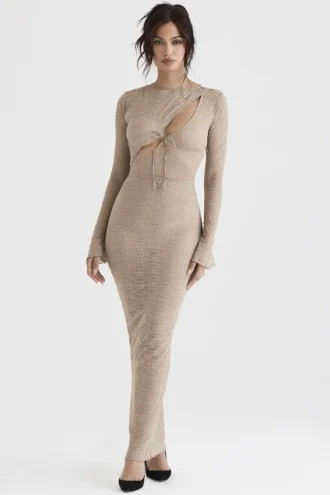 Giovanna Stone blomstret blonder-maxidress