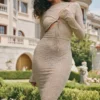 Giovanna Stone blomstret blonder-maxidress