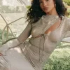 Giovanna Stone blomstret blonder-maxidress