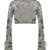 Giulia Pewter Shimmer Velvet Satin Topper